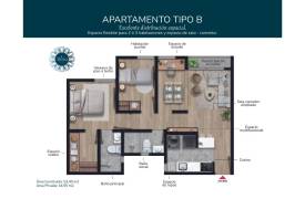 Planta Tipo B - 2 habitaciones