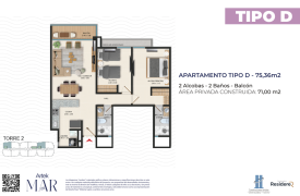 Apto tipo D - 75.3 m2